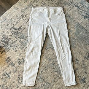JOE’S JEANS; skinny stretch white jeans